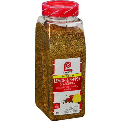 Lawry`s Salt Free Lemon & Pepper Seasoning, 19 oz. -- 6 per case