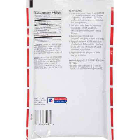 Lawry`s Fajitas Seasoning Mix, 8.9 oz. -- 6 per case