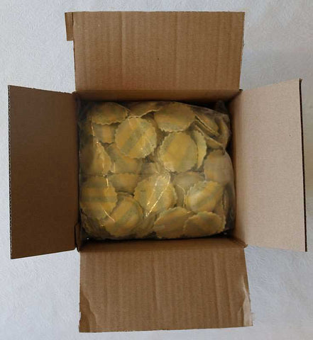 Carlas Pasta Precooked Medium Round Gorgonzola Walnut Striped Ravioli Pasta, 2.5 Pound -- 2 per case