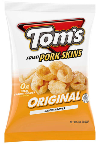 Toms Fried Pork Skins Original Flavor Chicharrones, 3.25 Ounce -- 12 per case