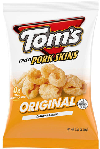 Toms Fried Pork Skins Original Flavor Chicharrones, 3.25 Ounce -- 12 per case