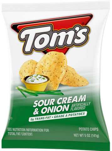 Toms Sour Cream and Onion Potato Chips, 5 Ounce -- 9 per case