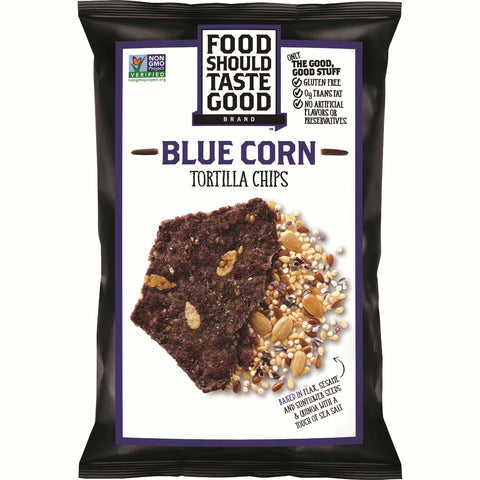Food Should Taste Good Blue Corn Tortilla Chips, 5.5 Ounce -- 12 per case.
