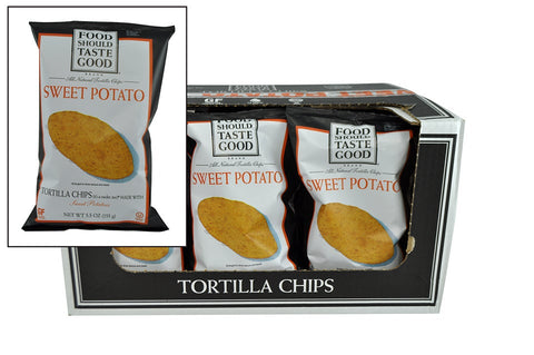 Food Should Taste Good Sweet Potato Tortilla Chips, 5.5 Ounce -- 12 per case.