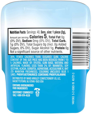 Extra Refreshers Mint Mix Long Lasting Flavor Sugarfree Gum - 40 count per pack -- 24 per case