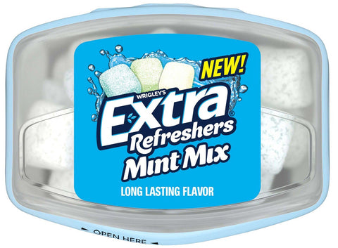 Extra Refreshers Mint Mix Long Lasting Flavor Sugarfree Gum - 40 count per pack -- 24 per case