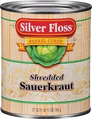 Silver Floss Shredded Sauerkraut -- 28 oz. can, 12 cans per case.