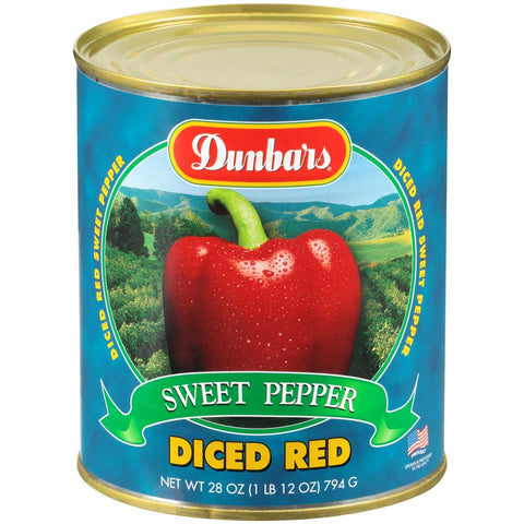 Dunbars Diced Red Sweet Pepper, 28 Ounce -- 12 per case