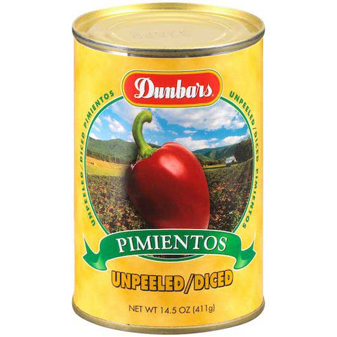 Dunbar Diced Unpeeled Pimientos, 14.4 Ounce -- 24 per case