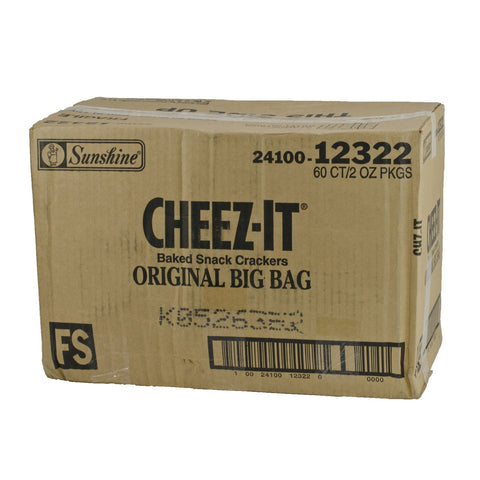 Cheez-It Original Baked Snack Crackers - 2 oz. bag, 60 per case