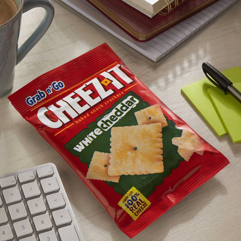 Cheez-It White Cheddar Baked Snack Crackers - 2 oz. bag, 60 per case