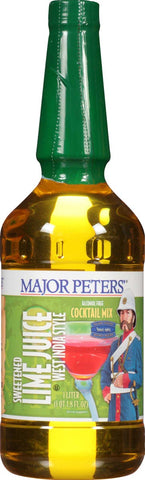 Major Peters Imported Lime Juice Plastic, 1 Liter -- 6 Case