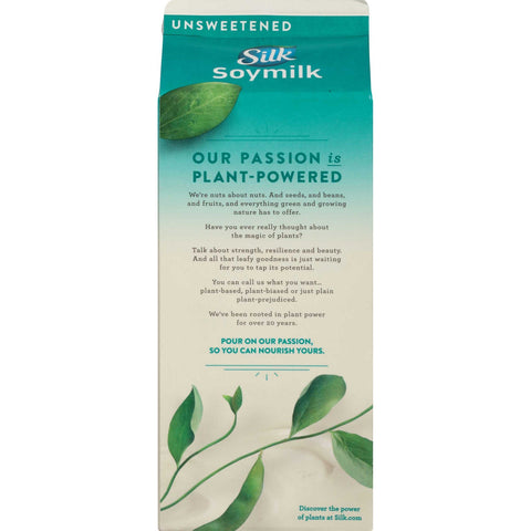 Silk Organic Unsweet Soymilk, 64 Ounce -- 6 per case