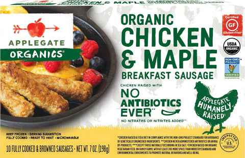 Applegate Organic Maple Breakfast Sausage, 7 Ounce -- 12 per case.