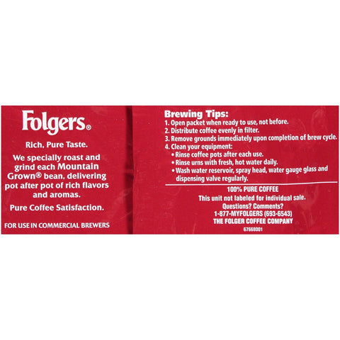 Folgers Classic Roast Ground Coffee - 6.3 oz. pack, 30 packs per case