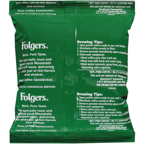 Folgers Classic Decaf Ground Coffee - 5.4 oz. pack, 30 packs per case