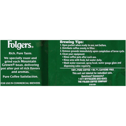 Folgers Classic Decaf Ground Coffee - 2.7 oz pack, 50 packs per case
