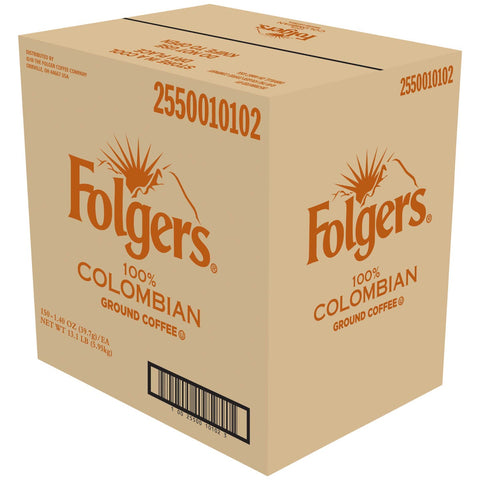 Folgers Colombian Ground Coffee, 1.4 Ounce -- 150 per case.