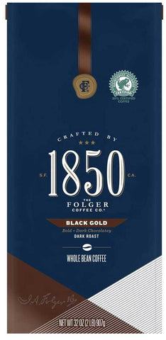 Folgers 1850 Black Gold Whole Bean Coffee, 2 Pound -- 4 per case