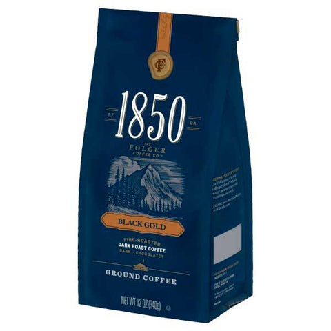 Folgers Black Gold Dark Roast Ground Coffee, 12 Ounce -- 6 per case.