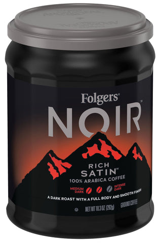Folgers Noir Rich Satin Caffeinated Ground Coffee, 10.3 Ounce -- 6 per case