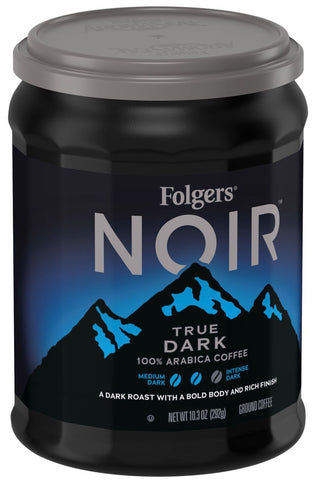 Folgers Noir True Dark Caffeinated Ground Coffee, 10.3 Ounce -- 6 per case