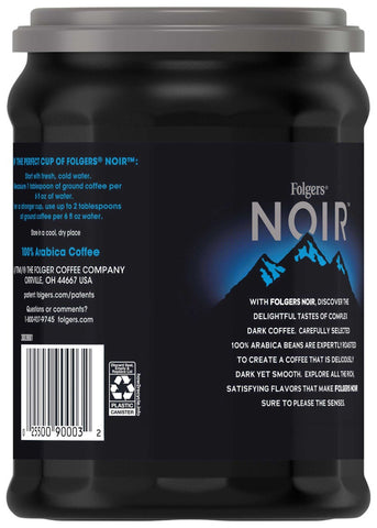Folgers Noir True Dark Caffeinated Ground Coffee, 10.3 Ounce -- 6 per case
