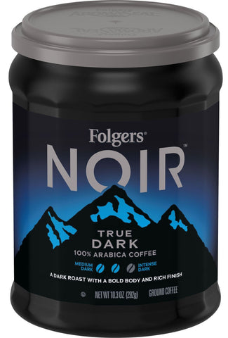 Folgers Noir True Dark Caffeinated Ground Coffee, 10.3 Ounce -- 6 per case
