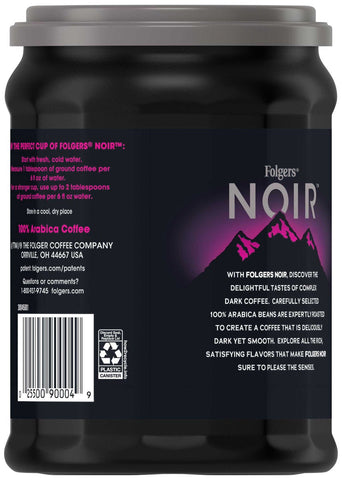 Folgers Noir Smoky Midnight Caffeinated Ground Coffee, 10.3 Ounce -- 6 per case