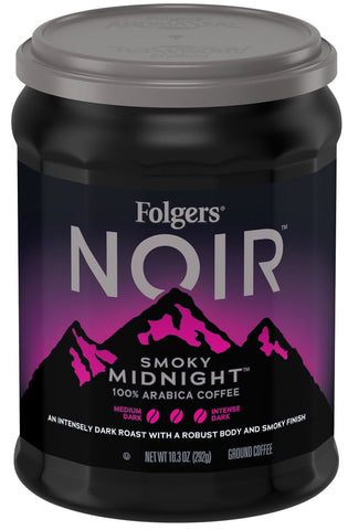 Folgers Noir Smoky Midnight Caffeinated Ground Coffee, 10.3 Ounce -- 6 per case