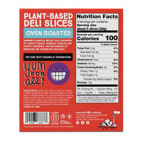 Tofurky - Oven Roasted Deli, 5.5 Ounce -- 6 per case.