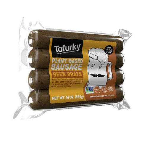 Tofurky Beer Brats Original Sausage, 14 Ounce -- 5 per case.