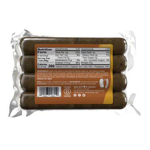Tofurky Beer Brats Original Sausage, 14 Ounce -- 5 per case.