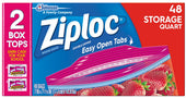 Ziploc Easy To Open Quart Storage Bag, 48 count per pack -- 9 per case.