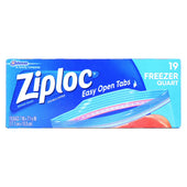 Ziploc Easy To Open Quart Freezer Bag, 19 count per pack -- 12 per case.