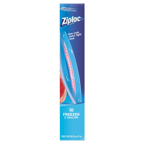 Ziploc Easy To Open Jumbo Freezer Bag, 10 count per pack -- 9 per case.