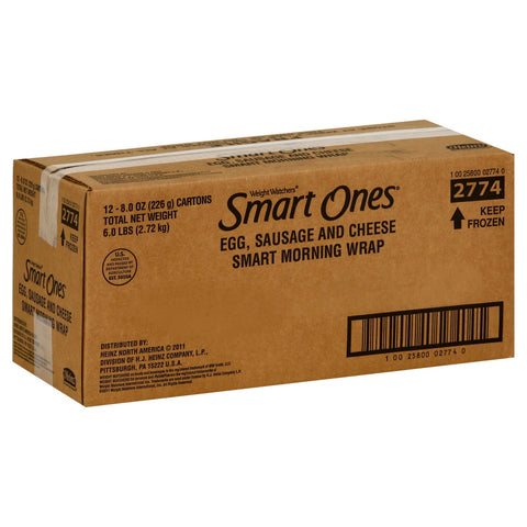 Smart Ones Egg Sausage and Cheese Smart Morning Wrap, 8 Ounce -- 12 per case.