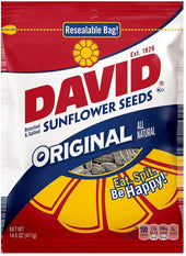 Conagra David Original Roasted and Salted Sunflower Seed, 14.5 Ounce -- 12 per case