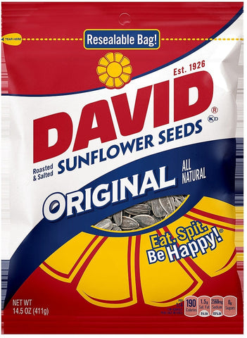 Conagra David Original Roasted and Salted Sunflower Seed, 14.5 Ounce -- 12 per case