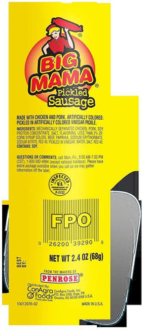 Conagra Big Mama Pickled Sausage, 2.4 Ounce -- 72 per case