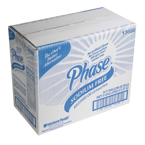 Phase No Sodium Liquid Oil, 1 Gallon -- 3 Per Case