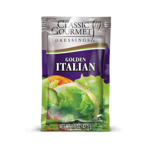Classic Gourmet Fat Free Italian Gold Peach Dressing, 1.5 Ounce Pouch -- 60 per case.