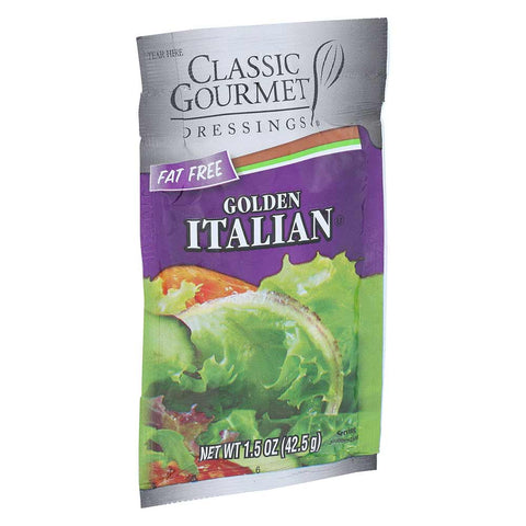 Classic Gourmet Fat Free Italian Golden Dressing, 1.5 Ounce Pouch -- 60 per case.