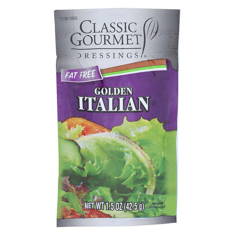 Classic Gourmet Fat Free Italian Golden Dressing, 1.5 Ounce Pouch -- 60 per case.
