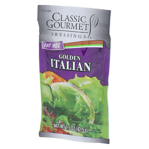 Classic Gourmet Fat Free Italian Golden Dressing, 1.5 Ounce Pouch -- 60 per case.