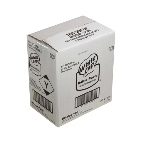 White Cap Butter Flavored Pan Spray, 16 Ounce -- 6 per case.