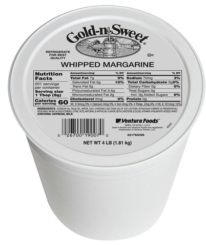 Gold N Sweet Whipped Margarine, 4 Pound Tub -- 6 per case