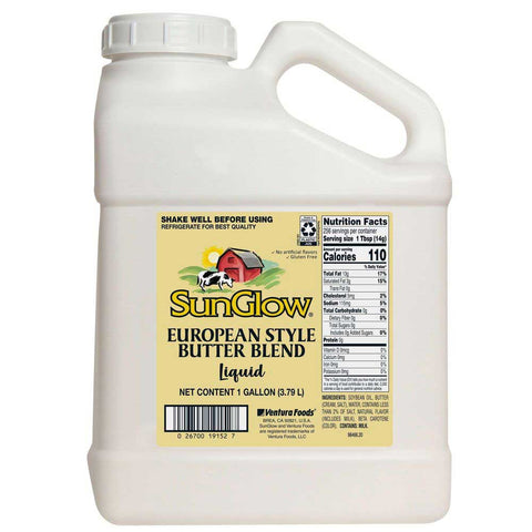 Sun Glow European Style Butter Blend Liquid, 1 Gallon -- 2 per case