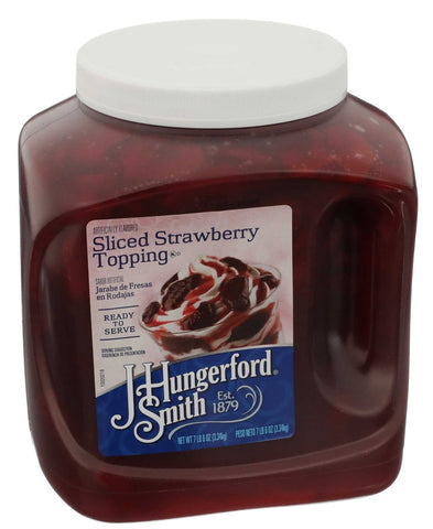 JHS Sliced Strawberry Dessert Topping, 118 Ounce Wide Mouth Jug -- 3 per case