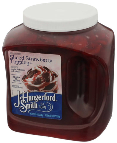 JHS Sliced Strawberry Dessert Topping, 118 Ounce Wide Mouth Jug -- 3 per case